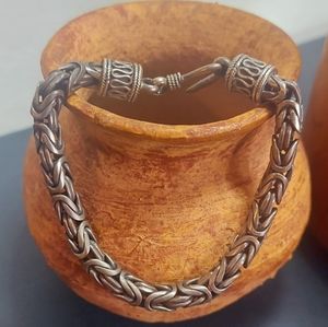Vintage Unique Byzantine Round Chain Bracelet 925 Sterling Silver